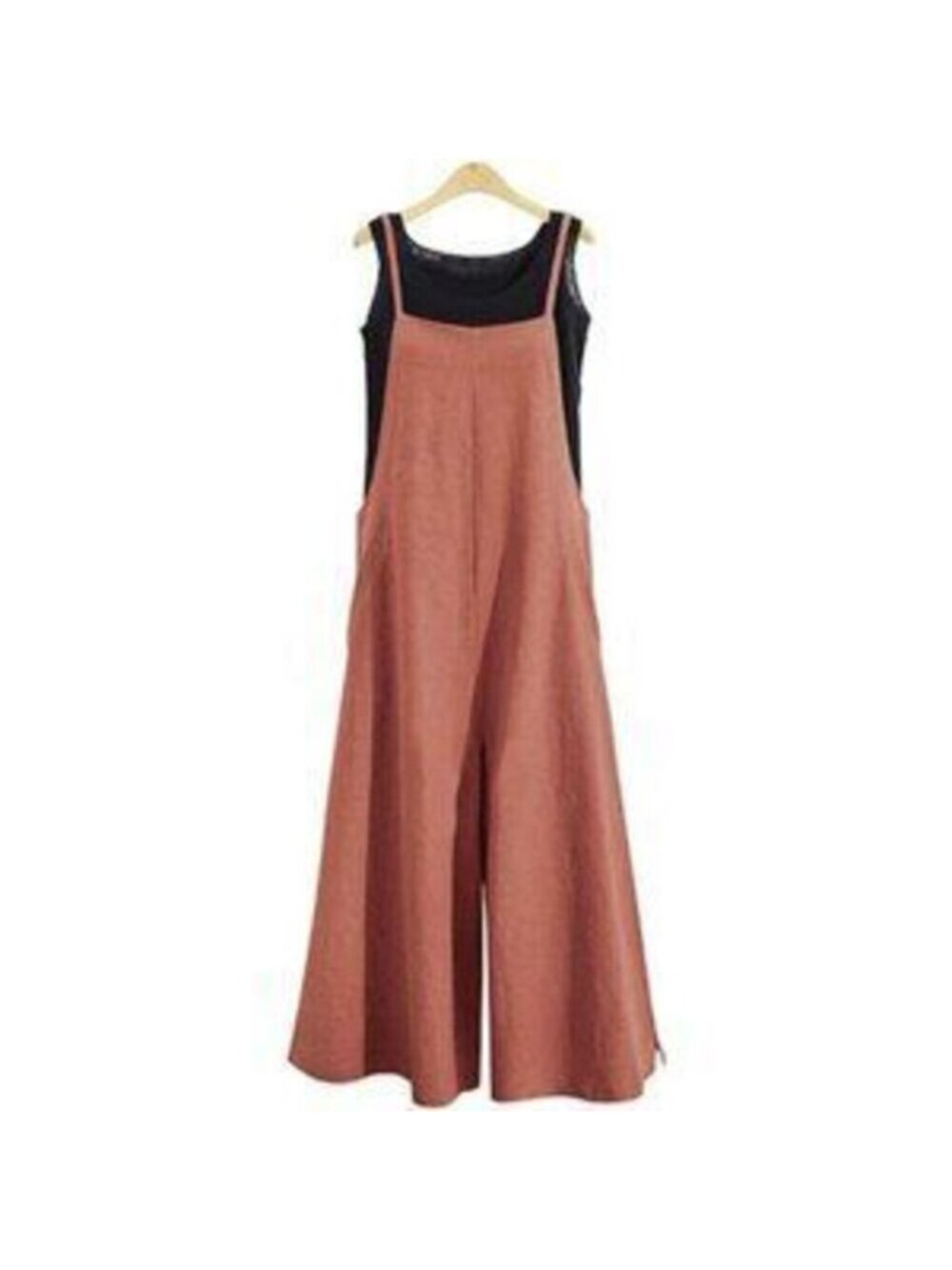Women Casual Loose Long Bib Pants Wide Leg Jumpsuits Baggy Cotton Rompers